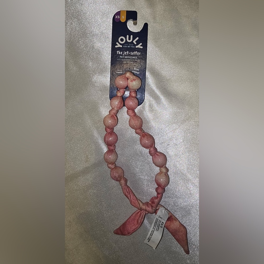 Youly the jet-setter Pink Tie-Dye Pet Necklace (S/M)